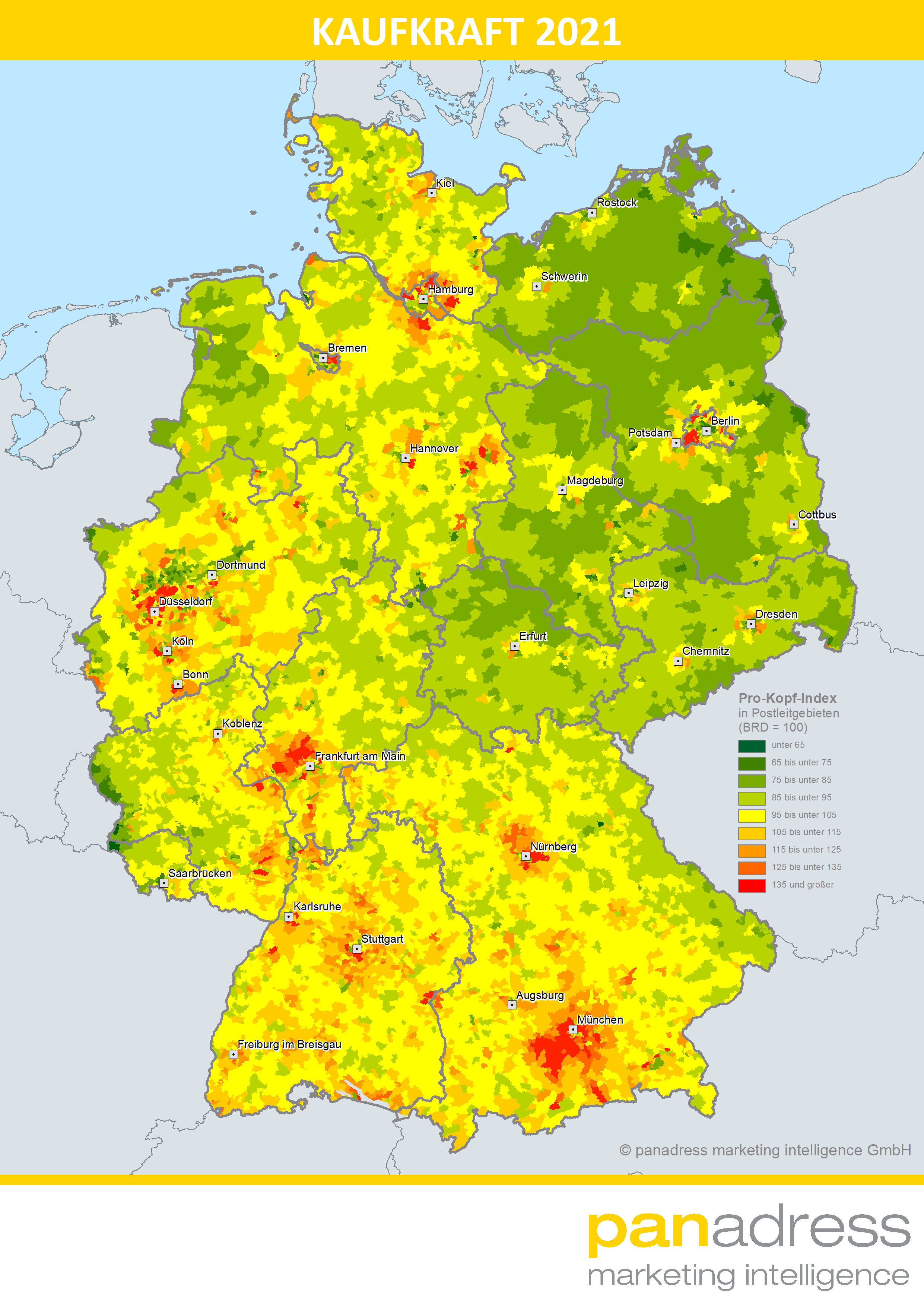 Kaufkraftkarte Deutschland 2021